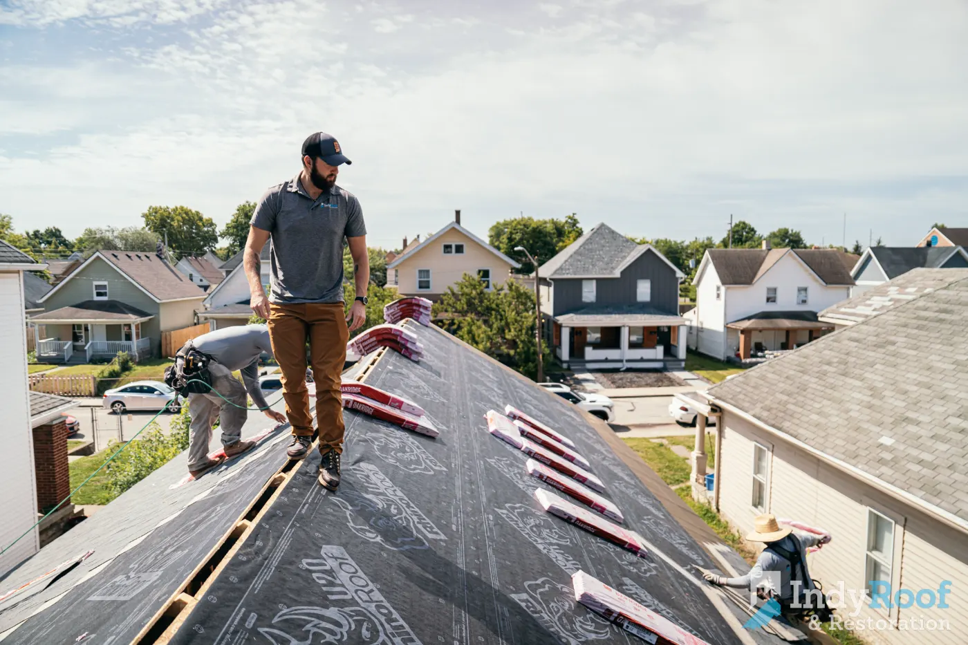 Tarping and dry-in on a Batesville commercial roof